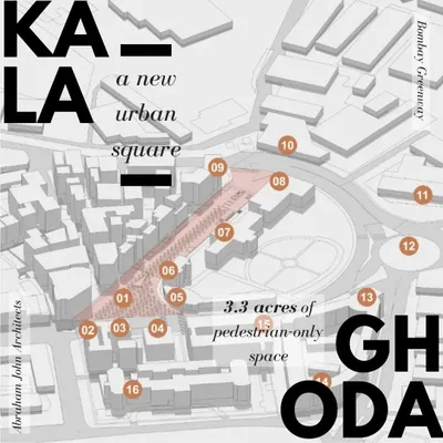 Our proposal graphic for a new urban square at Kala Ghoda, highlighting the 3.3 acres of new pedestrian-only space. We aim to create a vibrant plaza that serves as a 24/7 destination for citizens and tourists alike.