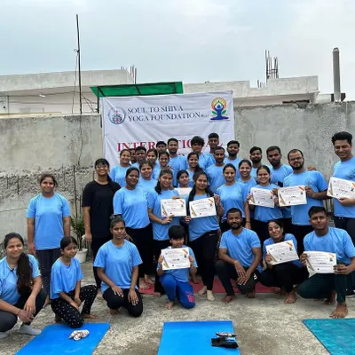 Our community celebrating their achievements on International Yoga Day. It is a joy to see students of all ages and backgrounds come together, holding their certificates of participation after a fulfilling rooftop session.