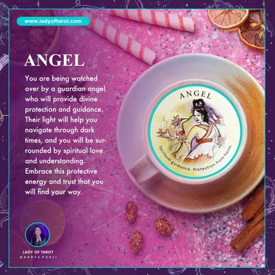 Beyond Tarot, I often work with Angel and Oracle cards. This "Angel" card is a beautiful message of divine protection, reminding you that you are watched over and surrounded by spiritual love.