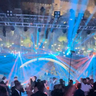 The fort walls have witnessed centuries, but tonight they swayed to my music. The red and blue laser show created a stunning contrast against the historic stone.