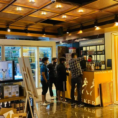 This is a premium liquor store where I installed a complete background music system to create a sophisticated shopping environment for customers.