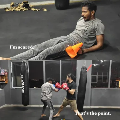 "I'm scared." That's the point. If you want something you've never had, you must do something you've never done. Facing fear in the ring builds courage outside of it.