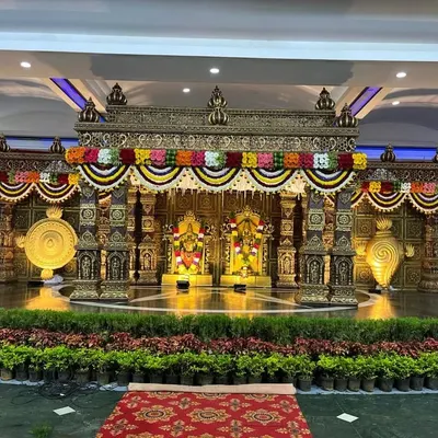 This grand mantap, designed to replicate a traditional temple structure, serves as a magnificent centerpiece for large-scale religious ceremonies and festivals.