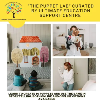 An overview of "The Puppet Lab," my workshop for parents and teachers. This session teaches you how to create 10 different types of puppets and use them effectively for storytelling, with both online and offline options available.
