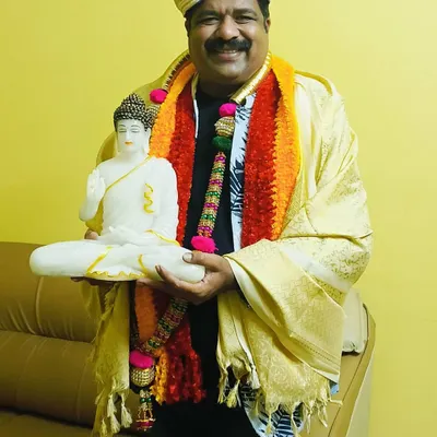 I was so happy to receive a statue of Lord Buddha during a felicitation at a program in Hubballi. It was a very thoughtful gesture.