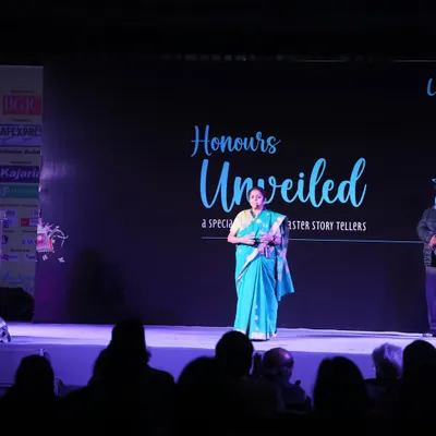 On stage at the Udaipur Tales festival, where I was about to be honored as a Master Storyteller. It was a surprising and deeply moving moment that I will cherish forever.