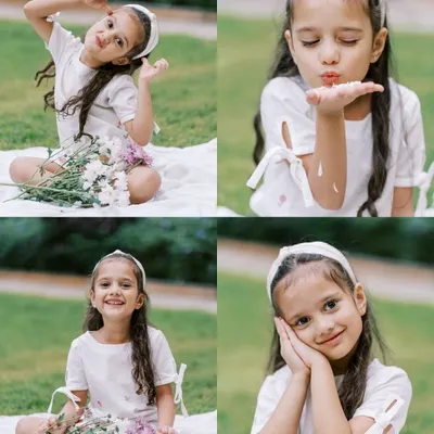 Five years of love and giggles. This collage captures the beautiful, lively spirit of a five-year-old, full of personality and not a single stiff pose in sight.