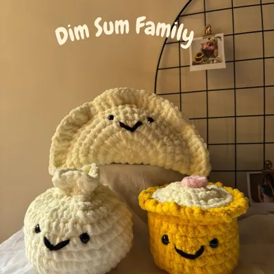 Meet the Dim Sum Family! These adorable, squishy amigurumi plushies are too cute to eat and perfect for adding some personality to your space.