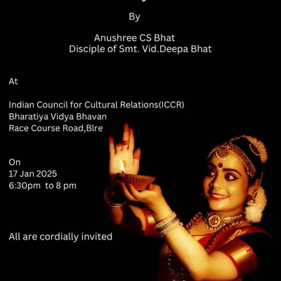 An invitation for the solo performance of my student, Vidushi Anushree Bhat, at the prestigious ICCR cultural program.