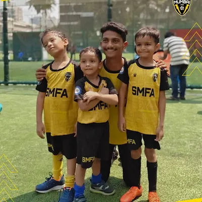 Our Under-5 stars. We focus on teaching the basics of football through fun drills that build confidence and teamwork from the very first kick.