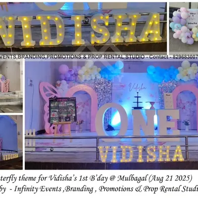 A magical butterfly theme for Vidisha's first birthday, featuring a sparkling sequin wall and 3D butterfly wing props. We also included a personalized milestone board to capture all the special details of her first year.