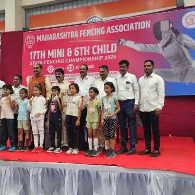 Our youngest medalists on stage at the 17th Mini & 6th Child State Fencing Championship. We are proud to see so many of our 'mini warriors' starting their journey with success.