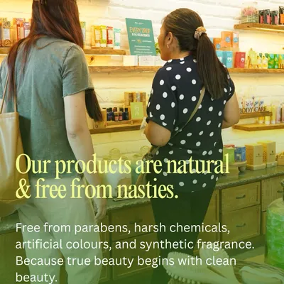 Our promise to you. We use products that are natural and free from parabens, harsh chemicals, and artificial fragrances, because we believe clean beauty is the best beauty.