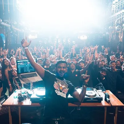 This is the result of a great club night. A full house with hands in the air, completely lost in the music. This photo perfectly captures the electric atmosphere I create.