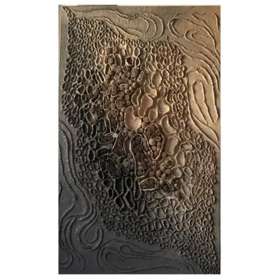 "Self Discovery," a 30x60 inch artwork inspired by the underwater world. I love freezing moments of movement and tranquility, and this piece captures the feeling of bubbles rising to the surface.
