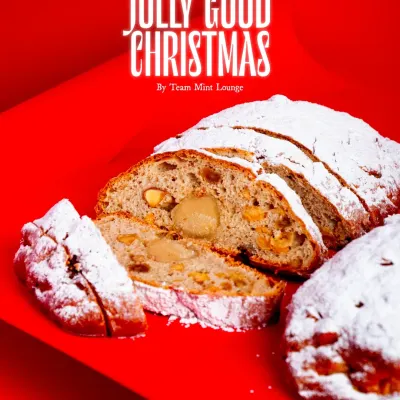 I was thrilled to be featured in the Mint Lounge Christmas edit for the "best of festive menus for a jolly good Christmas." This image showcases my German Stollen.