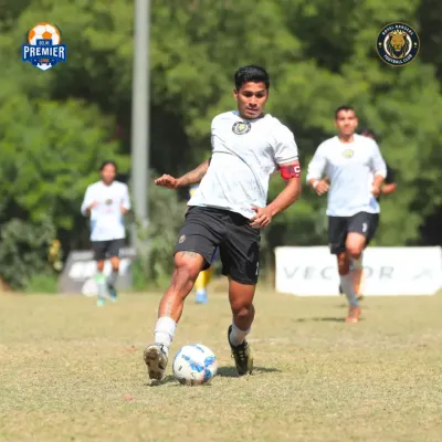 Our captain leading by example, driving forward with the ball and setting the tempo for the team. This is the determination that runs through our squad.