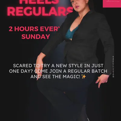 If you're nervous about trying a new style, my regular heels classes are the perfect solution. We take the time to build a strong foundation, so you can learn and grow your confidence at a comfortable pace every Sunday.
