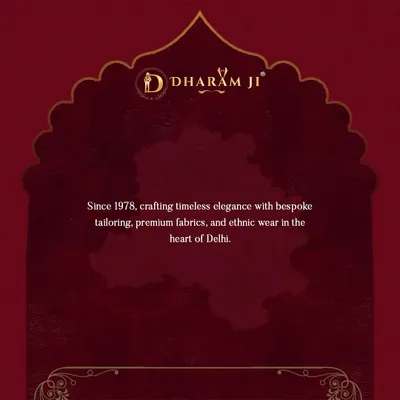 Since 1978, I have been crafting timeless elegance with bespoke tailoring in the heart of Delhi. This is a promise of our legacy and quality.