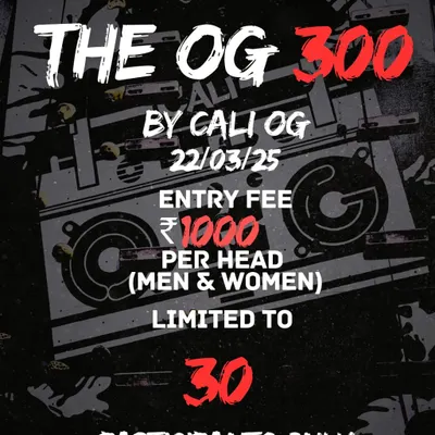 Competition alert: The OG 300. A test of weighted strength and endurance, limited to 30 participants. Do not sign up if you can't go all in.