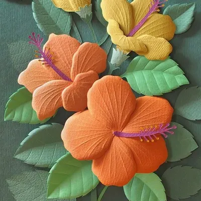 An example of paper embossing, a technique that creates a raised 3D effect on paper. Our craft workshops teach you how to sculpt and shape paper to create stunning floral art like this.