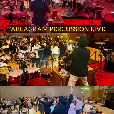 A collage capturing the energy of a successful gala night. From my view on stage to the packed dance floor, this is the live percussion experience I deliver.