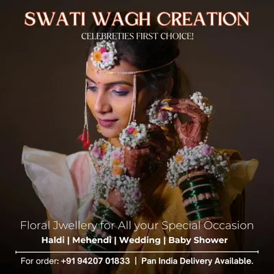 As the first choice for celebrities, I pour my heart into creating floral jewellery for every special occasion. This Haldi look is a perfect example of how my custom designs can elevate your entire ensemble.