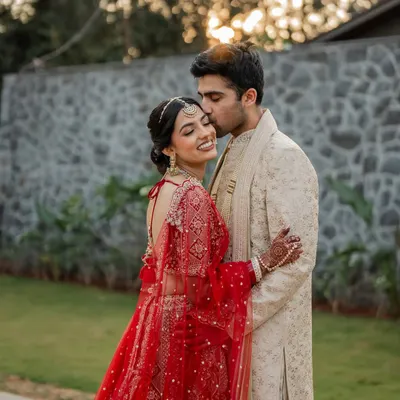 It's the quiet moments that often speak the loudest. We gently guided Tarun and Shivani into this tender pose, letting the soft light and their natural connection create a truly regal and timeless portrait.