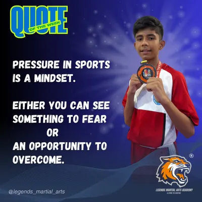 A quote that defines our mindset: "Pressure in sports is a mindset. Either you can see something to fear or an opportunity to overcome." We train our athletes to see every challenge as an opportunity.
