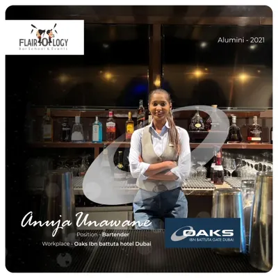We are proud to showcase the success of our alumni, like Anuja Unawane from the 2021 batch. After honing her skills at our Pune school, she now creates innovative cocktails at the Oaks Ibn Battuta Hotel in Dubai.