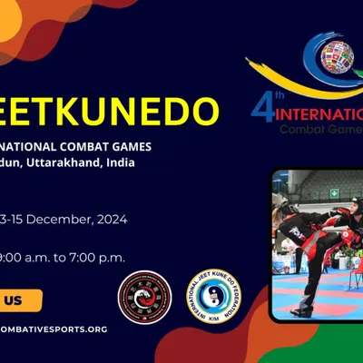 A dedicated poster for the Jeet Kune Do discipline at the International Combat Games 2024. We ensure that specialized martial arts have a prominent place in our multi-sport events.