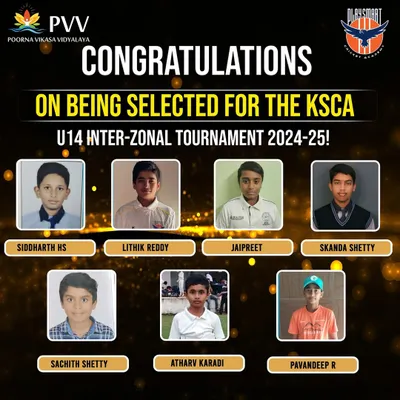 Congratulations to our seven talented players selected for the KSCA U14 Inter-Zonal Tournament. Their hard work and dedication have paid off.