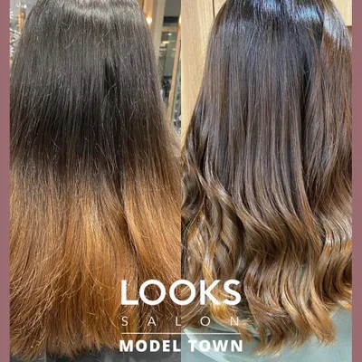 A stunning color correction and balayage transformation. We corrected previous color damage and blended in warm, caramel tones for a healthy, glossy finish with soft waves.
