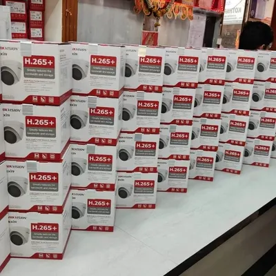 I keep a large stock of popular cameras like these Hikvision H.265+ models to be ready for any project, big or small.