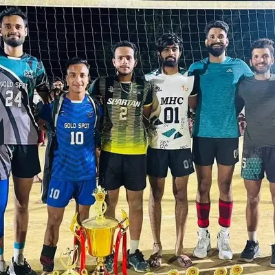 Our winning team at an All India Tournament. This victory against top competition like the Gurgaon Hostel team is a result of months of relentless hard work and dedication.