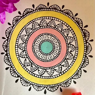 A pastel paradise on paper. This design combines soft pink, yellow, and mint green with delicate black linework. It’s a gentle piece that brings a feeling of calm and quiet joy.