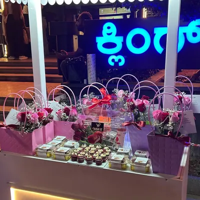 My pop-up stall, all set for Valentine's Day. It was a joy to see people picking out hampers and celebrating love with us.