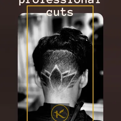Hair is art, and I love creating unique designs. This image showcases a professional artistic cut with a lotus design shaved into the undercut, demonstrating my skill in precision and creativity for men's hairstyles.