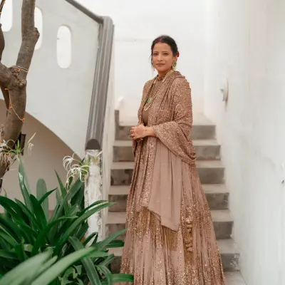 A beautiful bride on her wedding morning, ready for the new dawn. This quiet portrait of Surbhi captures the anticipation and grace of the moments just before the celebration begins.