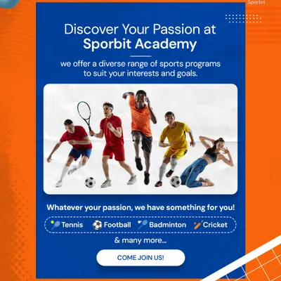 Whatever your passion, we have something for you. This graphic showcases the diverse range of sports programs we offer, from tennis and football to badminton and cricket. Discover your passion with us.