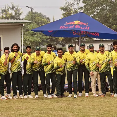 Team JMI celebrating their victory in the SURGE 2024 cricket tournament at Shiv Nadar University. I am proud to manage and support our teams as they defeat formidable opponents to become champions.