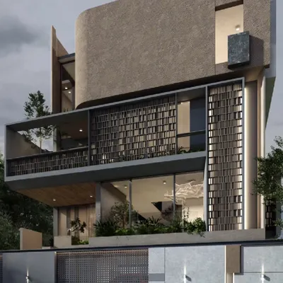 For the SR Residence, I sculpted the facade with scooped-out volumes and textured screens, creating a dynamic interplay between solid and void. This approach allows for interesting indoor-outdoor experiences while maintaining a strong, modern presence.