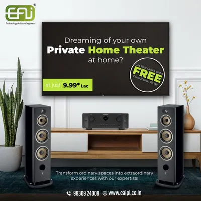 An example of a simple yet powerful living room setup, featuring high-fidelity tower speakers and a central receiver for an enhanced audio experience.