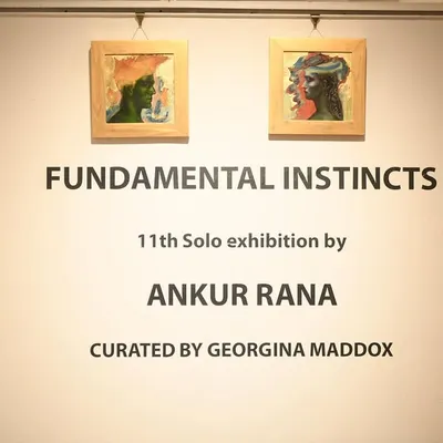 The entrance to my 11th solo exhibition, "Fundamental Instincts," curated by Georgina Maddox. It was an honor to share this deeply personal collection of work.