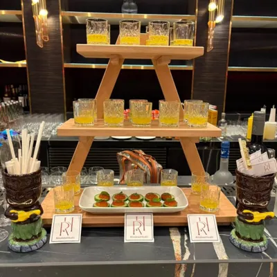 This is a look at our molecular bar setup, where we serve unique creations like these edible cocktails on a platter. We use techniques that add a touch of theatre to your event, creating drinks that are as much a conversation starter as they are delicious.