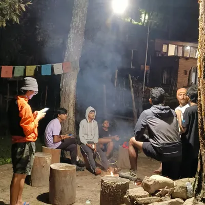 After a full day of riding, the evening is for unwinding. Our campsite becomes a hub for conversation and community, with riders gathering around the fire to share their experiences from the trail.