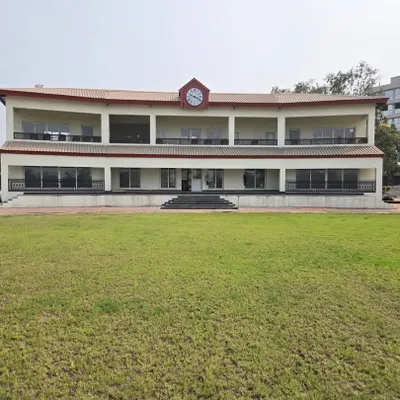 The impressive pavilion at our New Panvel academy, a state-of-the-art facility designed to support the next generation of cricketers.