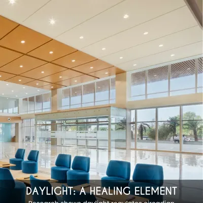 Daylight is a powerful healing element. Our designs prioritize large windows and open spaces to regulate circadian rhythms, which is proven by research to improve sleep and overall health for patients.