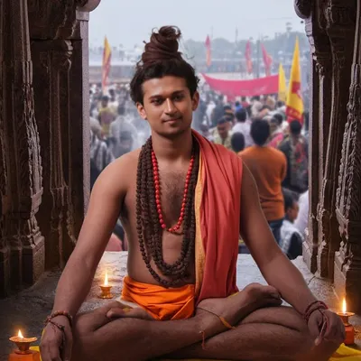 "The fire of desire has turned to ash, in its place, the flame of truth burns." A moment of deep meditation, connecting with the spirit of the sadhu.