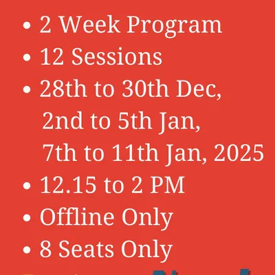 We keep our batches small to ensure every child gets personal attention. This is an example of our winter workshop schedule, which are intensive, offline programs. With only 8 seats per batch, we can create a really connected and interactive experience.